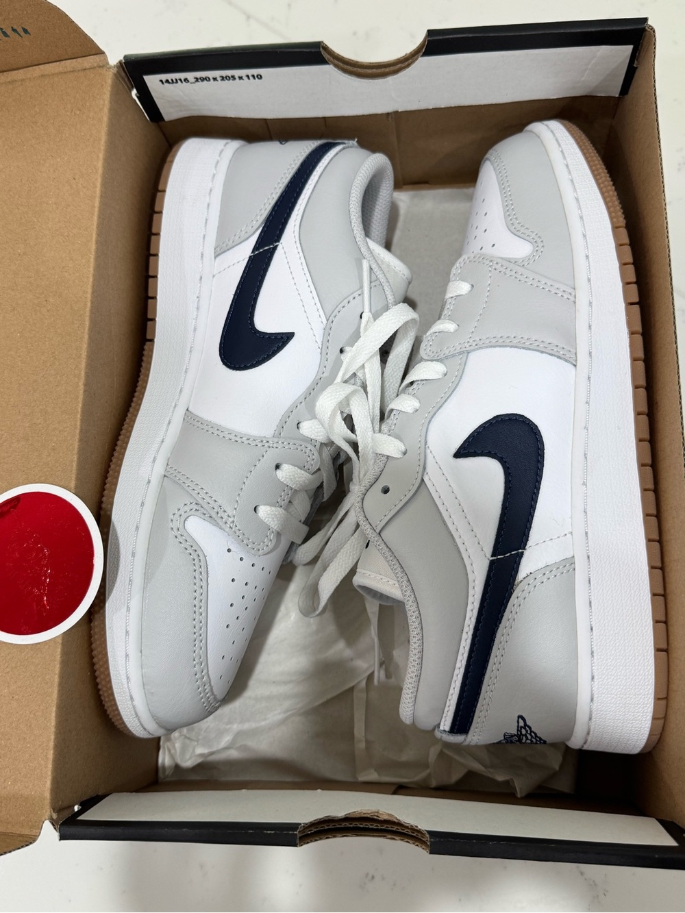 NWT Air Jordan 1 Low GS Size 6Y White & Navy